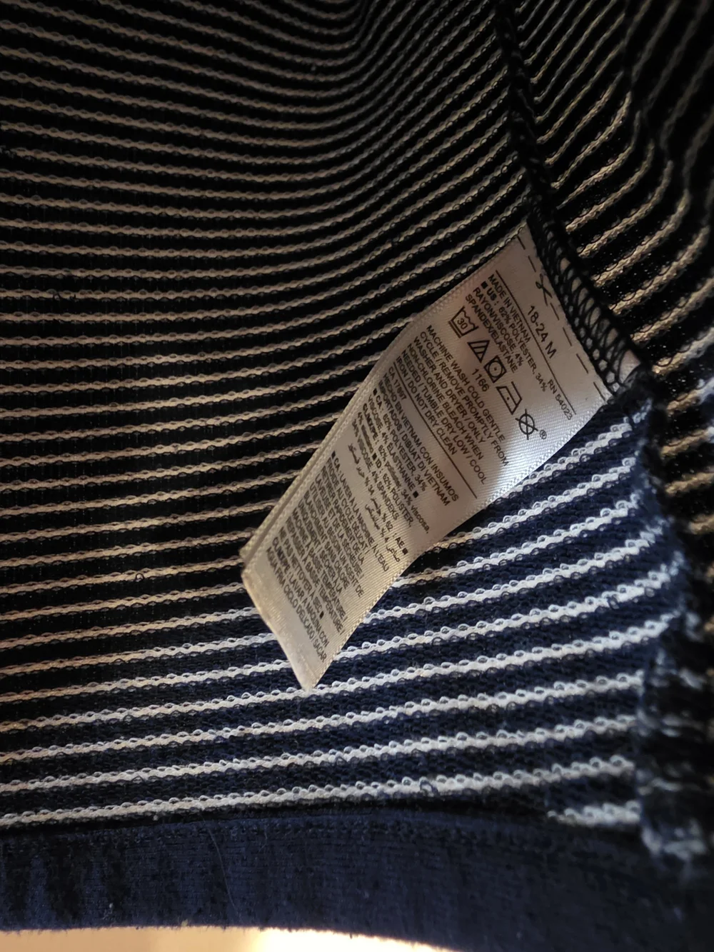 Old Navy Striped Navy & White Hooded Baby Jacket 18-24 Months